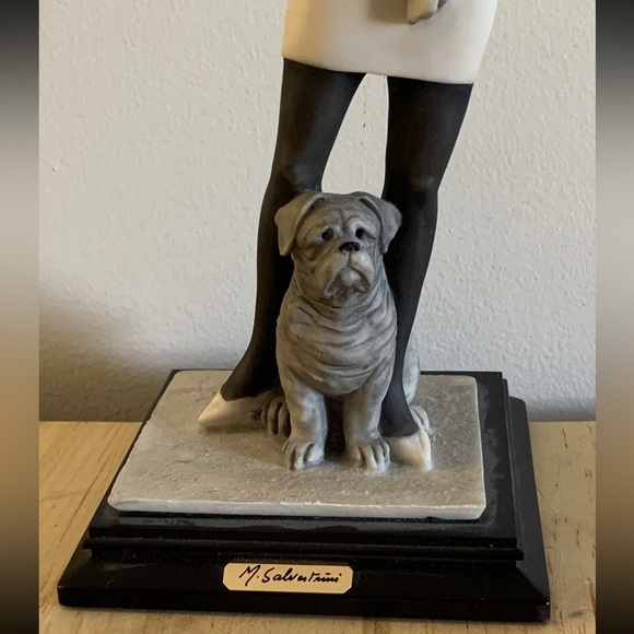 Vintage Argentina Figure Capodimonte Lady with Dog by M. Salvestrini 1988 - Picture 2 of 14